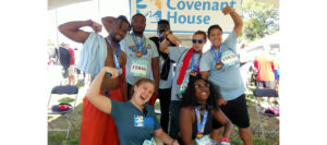 Covenant House residents and staff posing.