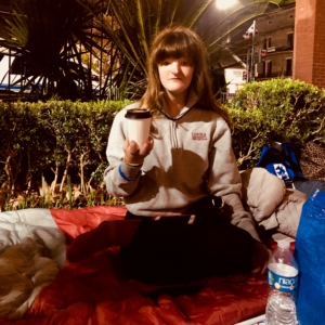 Sophie Trist during sleepout 2019